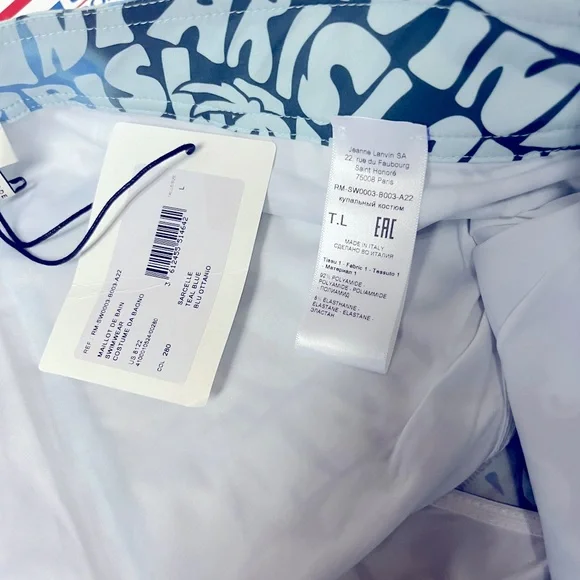 Lanvin Blue Wave Print Swim Trunks - Picture 8 of 9